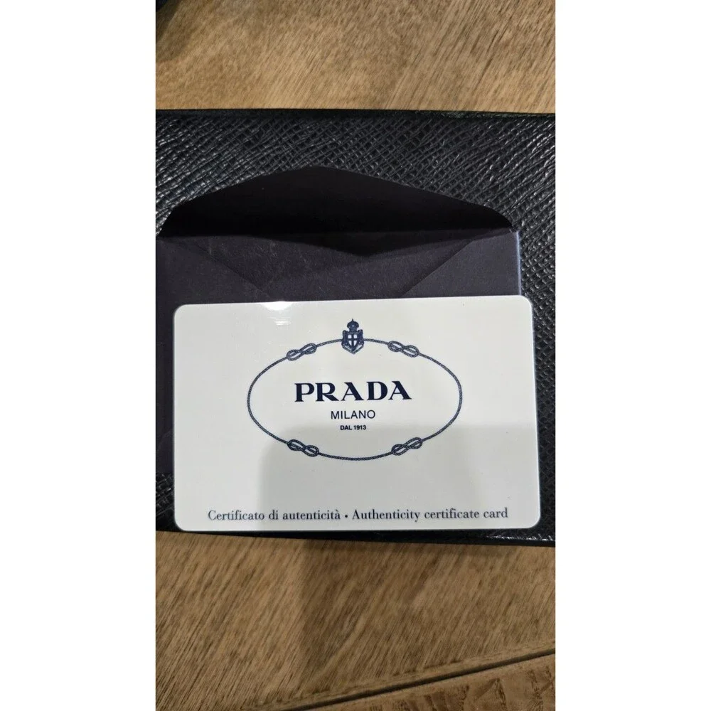 Prada Vintage Black Gaufre Nylon Kiss-Lock Coin Pouch Full Set - Box &...